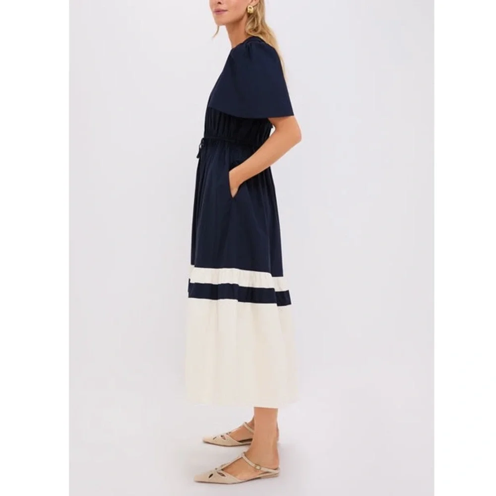 TUCKERNUCK
Navy and Cream Cotton Mitchell Dress_3